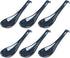 Vicrays Set of 6 Ceramic Soup Spoons, 6.4 Inch Asian Porcelain Ladle Utensils for Ramen, Dumplings, Pho, Miso (Blue)