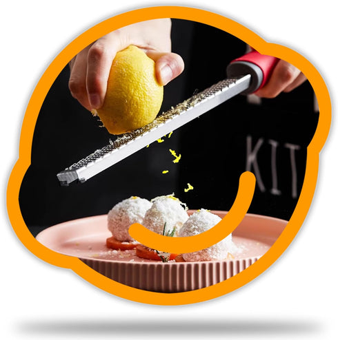 Grater Citrus Slicer with Channel Knife, Stainless Steel, Non-slip Rubber Handle, 2-pcs Multi-tool Set