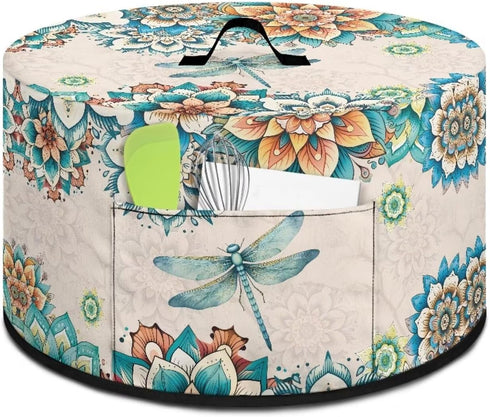 Mandala Dragonfly Slow Cooker Cover Compatible with 6-8 Quart Crock Pot, Washable Dustproof Appliance Cover