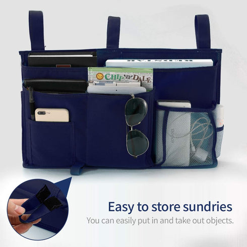Bseash Bunk Bed Organizer, Bedside Caddy Hanging Storage Bag with 8 Pockets for College Dorm, Baby Bed
