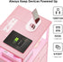 2 Fixwal Night Stand with Charging Station, LED Nightstand with U-S-B Ports and Outlets, Fabric Storage Drawers with PU
