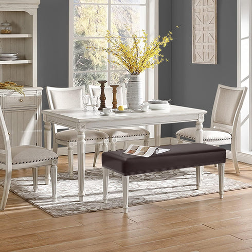 YISUN Dining Room Bench Covers, PU Leather Waterproof Upholstered Bench Slipcover, Removable Washable Bench Seat