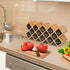 18-Jar Countertop Counter, Criss-Cross Bamboo Spice Rack Organizer, Kitchen Cabinet Cupboard Wall Mount Door Spice
