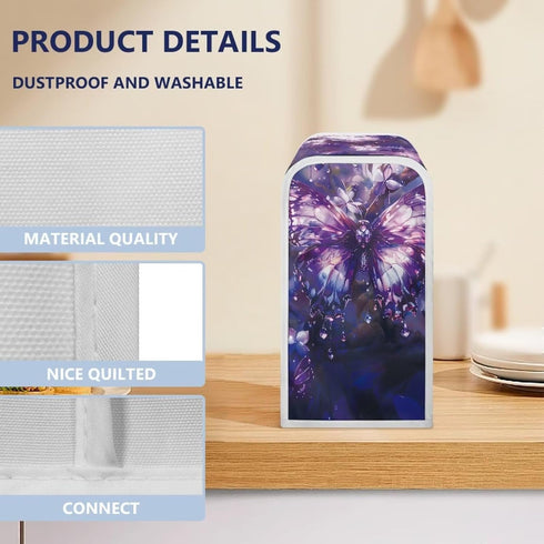 Purple Butterfly Foldable Can Opener Cover, Electric Kitchen Appliance Dust Cover for Home Decor