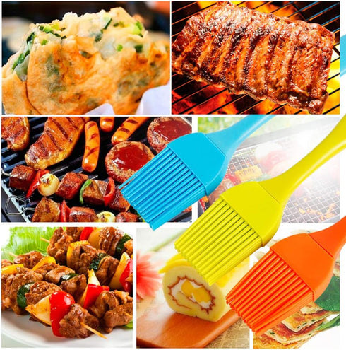 4 Pack Basting Brush + Large Spatula Silicone Pastry Baking BBQ Sauce Marinade Meat Glazing Oil Brush Heat Resistant