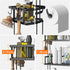 Over The Toilet Storage Shelf, 3-Tier Bathroom Organizer, Upgrade Punch-Free Storage Rack with Hooks, Black