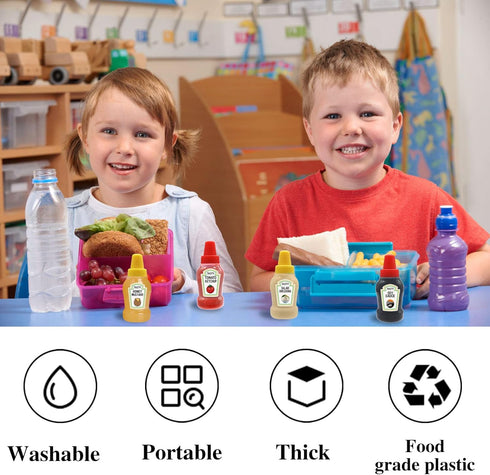 12 Bottles,25ml Xuyyicao Pcs Mini Ketchup Condiment Squeeze Bottles,Plastic Sauce Container for Kids,Office,Bento