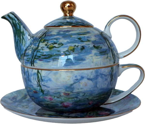 Porcelain 13 OZ Tea for One Teapot and Cup Set Vintage Floral