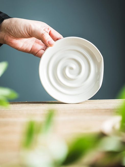 Ceramic Spoon Holder, White Spoon Rest for Stove Top, Utensil Holder for Spatula, Coffee Spoon, Kitchen Accessories