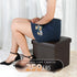 B FSOBEIIALEO Folding Storage Ottoman Cube - Faux Leather Footrest for Living Room, Brown, 12.6" x 12.6" x 12.6"