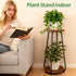 2 Plant Stand Indoor, Tier Plant Shelf Pedestal Stand Flower Stand, Metal Wood Plant Stands for Indoor Plants Living