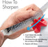 50883 Edge Grip 2-Stage Knife Sharpener - Red, Coarse & Fine Sharpeners, Compact, Non-Slip Base