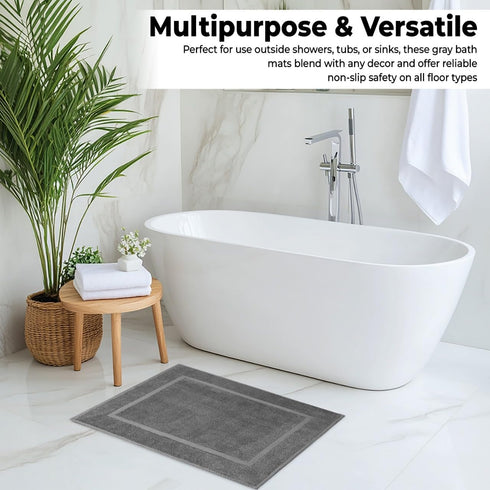 Bath Mat Floor Towel Set, Absorbent Cotton Hotel Spa Shower Mats, Pack of 2, 22"x34"
