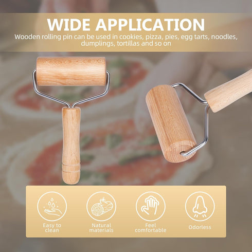 Wooden Rolling Pin for Baking, Non-Stick Pastry Roller, Essential Kitchen Utensils, Not Easy to Crack