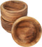 Acaica Wood Tiny Mini Condiment Cups, Set of 3 Pinch Bowls for Dip Sauce, Nuts, and Appetizers
