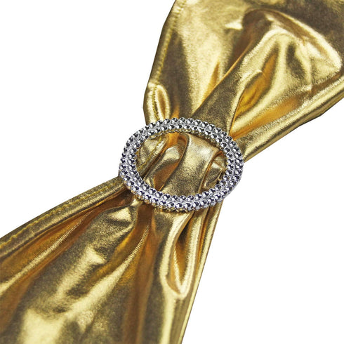 50 50 WELMATCH Metallic Gold Spandex Chair Bands Sashes - pcs Wedding Banquet Party Event Decoration Chair Bows Ties