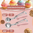 JETONN Set 2, 18/8 Set Cookie Scoops for Baking of Pink Handle Stainless Steel Ice Cream Scoop with Ergonomic Soft