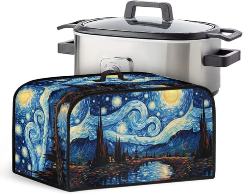 Starry Night Slow Cooker Cover with Mesh Pocket and Top Handle, Small Appliance Cover for Home Kitchen Decor
