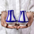City to Cottage Ceramic Salt and Pepper Set - Handcrafted Navy Blue Stripe Shakers for Home, Restaurants, Weddings