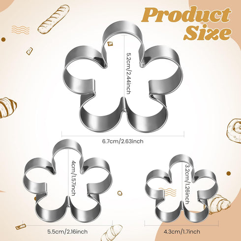 ICYANG Stainless Steel Cookie Cutters for Kids - Rose Petal Flower Shape for Christmas and Valentine's Day Baking