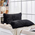 JAUXIO Long Faux Fur Soft Decorative Pillowcase, Set of 2 Velvet Shaggy Cushion Covers (20X26 Inches, Black)