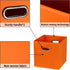 Fabric Cube Organizer with Handle, Foldable Storage Bins 11x11x11, Set of 6, (Orange) for Cloth or Accessory Storage