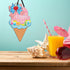2 Summer Summer Pieces Ice Cream Sandbeach Hanging Sign Happy Wood Sign Sweet Wood Ornaments Welcome decor Door Hanging