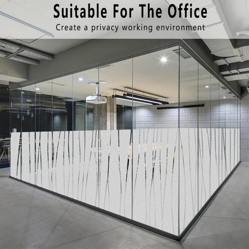 Finnez Window Film Privacy and Light Protection Sticker Film, Frosted Look Static Cling for Home Office, 17.5'' x 157.4"