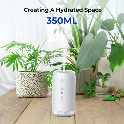 Portable Mini Humidifier, 350ml Quiet Small Cool Mist USB Personal Desktop Humidifier for Bedroom and Office