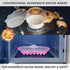Microwave Bacon Tray with Splatter Lid, Quick and No Mess, Cooker for Crispy Bacon in Minutes, Pink