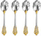 KEAWELL 4-Piece 6" Tea Spoons Set, Vintage 18/10 Stainless Steel Coffee Espresso Demitasse Spoons with Gold Accent
