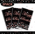 3 Pack Black and Rose Gold Tablecloths, Plastic Disposable Birthday Decorations, Rectangle Table Cover 51"x86" for