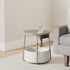 ULET228C04 VASAGLE LILEA Collection - Side Table with Charging Station, Round End Table with Fabric Basket, Nightstand