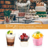 450 Pack 3 (5/6oz) Plastic Dessert Cups With Lids and Spoons - Square/Round/Five-Pointed Star Styles Clear Parfait Cups