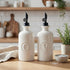 Mlle Label Set 2 500 ml Oil and Vinegar Dispenser White Ceramic Bottles with Matte Black Flip-Top Spout Olive Oil