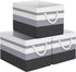 Collapsible Storage Bin, Large Storage Basket for Organizing, 3 Pack with Rope Handles, Gradient Grey Storage Containers