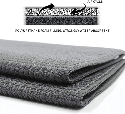 2 Pack Topsky Microfiber Dish Drying Mat, 20 x 15 Inch Reversible Kitchen Counter Mats, Super Absorbent Gray