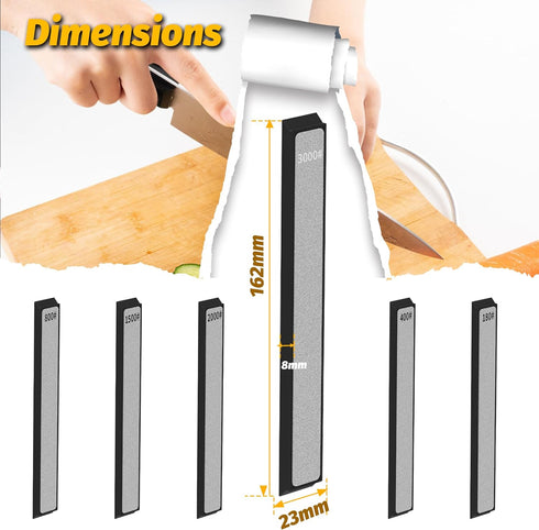 6 PCS Diamond Knife Sharpening Stones Set, Diamond Plates Kit for XARILK Sharpeners System, 180# 400# 800# 1500# 2000#