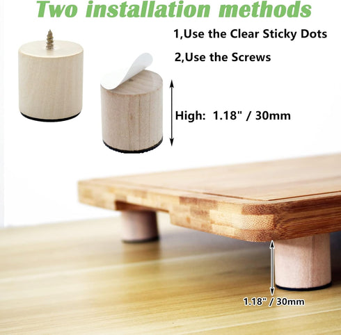Feet for Cutting Board, Non Slip Feet Wooden Foot, Self Adhesive Feet for Cutting Board Appliance by ANFU