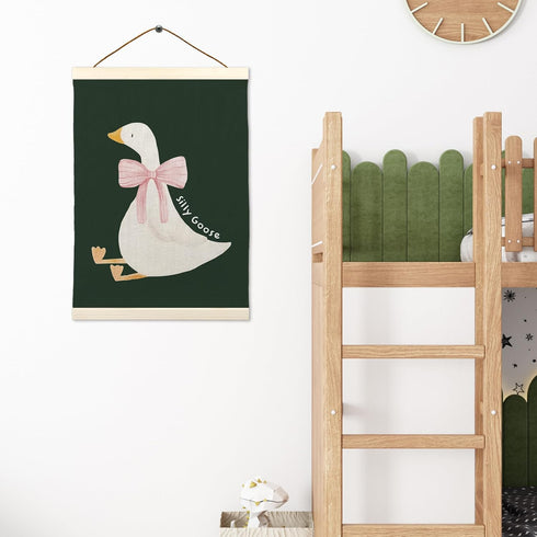 12x16 inch, LKETW Silly Goose Wall Art - Goose Nursery Decor Poster Hanger Frame Goose Gifts, Cute Goose Wall Art
