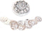 Round Rhinestone Wedding Arras with Coins Set, Silver