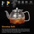 Glass Teapot, 40oz with Removable Infuser, Clear Borosilicate Glass for Blooming and Loose Tea