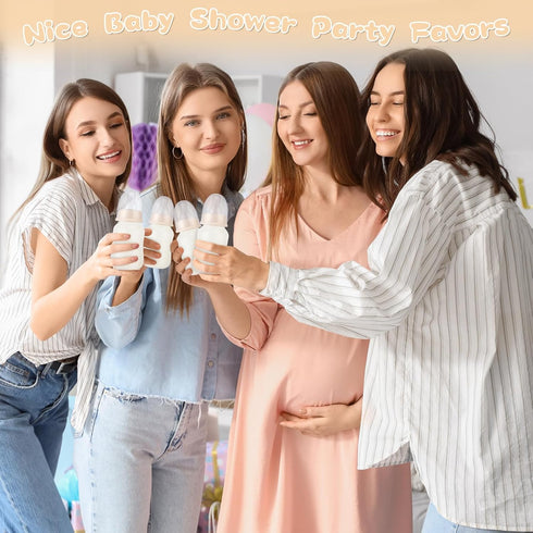 48 Sets SiliFine Pcs Baby Shower Favors Party Bottle Chug Game Mini Bottles Gift for Gender Reveal Birthday Party