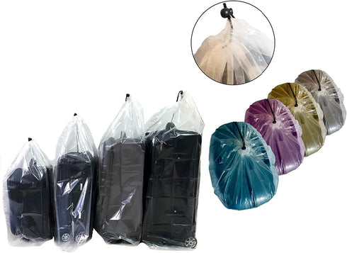 Set of 5 Plastic Storage Bags for Attic Storage, Suitcase Storage, Pillow Bag, Rug Bag, Plastic Drawstring Bags (Medium)