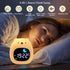 9 6 Kids Alarm Clock Night Light with Colors Light and White Noises, Sleep Training Digital Clock, Adjustable Bright