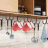 Mocoum Under Cabinet Mug Rack, Rustic Organizer Rack with 12 Hanging Hooks for Mugs, Coffee Cups (Brown-3 Pack)
