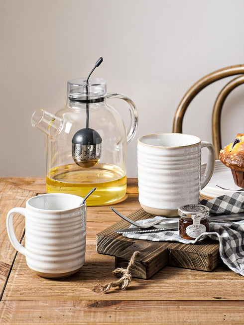 18 oz,Ceramic Set, 3.8 inch, Set 4, LE TAUCI Coffee Mugs Mug Coffee Cups for Latte, Hot Tea, Cappuccino, Mocha, Cocoa