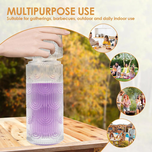 1Pcs Set Set Clear Night Carafe and Glass Dust Proof Glass Water Bottles with Cup Kit Versatile Night Water Bottle