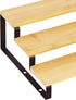 RoyalHouse Bamboo and Metal Expandable Spice Rack Organizer, 3-Tier Adjustable Kitchen Cabinet Countertop Display Shelf