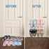 8 Set 2 Lavezee Wall Hanging Shoe Rack Organizer Pairs Sandals Slippers, of Silver Metal Mounted Shoe Storage Holder
